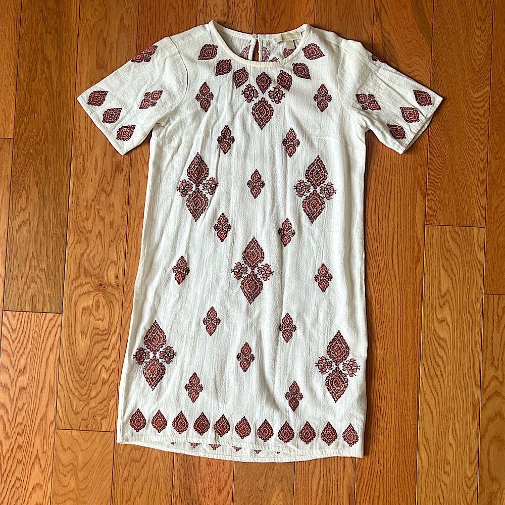 Michael Kors Dress white embroidered size 4 cotton